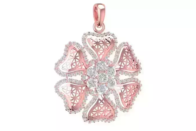 Floral Filigree Diamond Gold Pendant Jewelry  2130