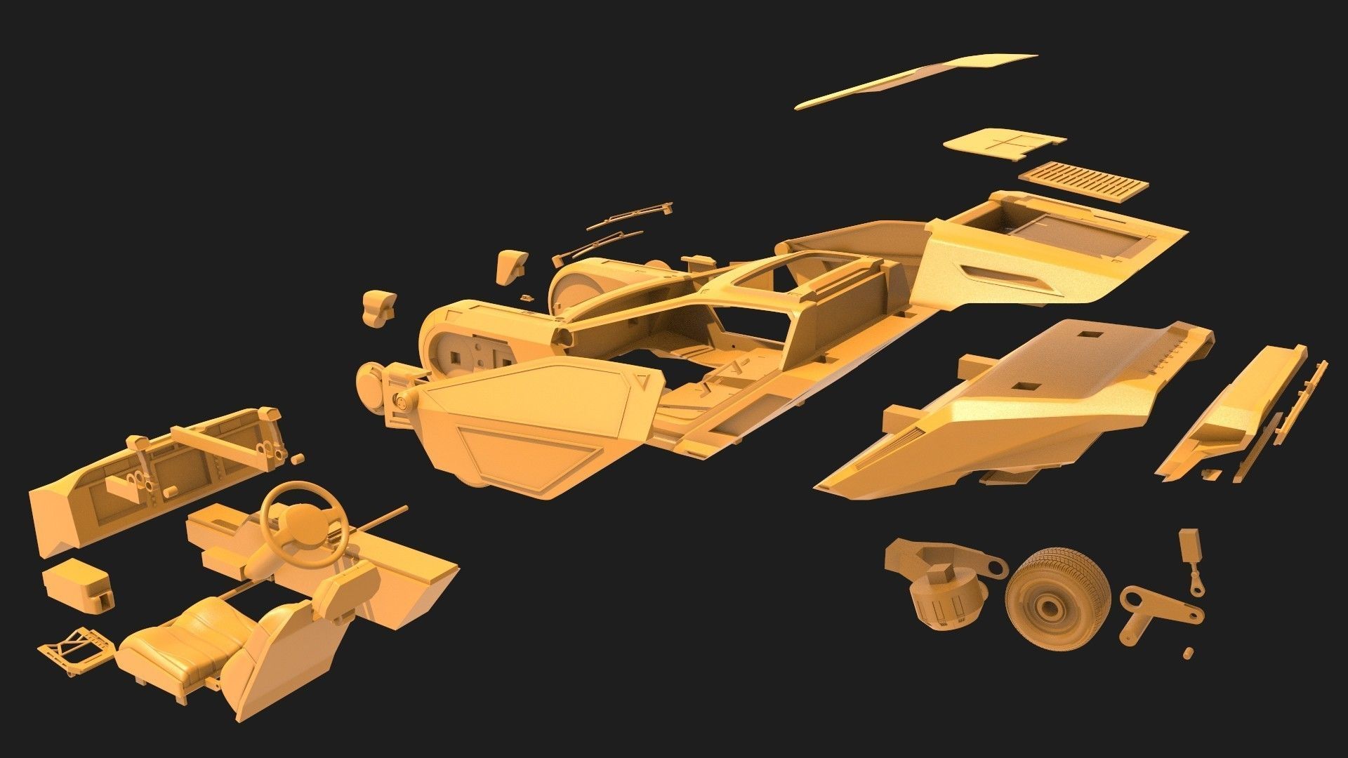 K Spinner - Blade Runner 2049 Fan Art 3D model_7