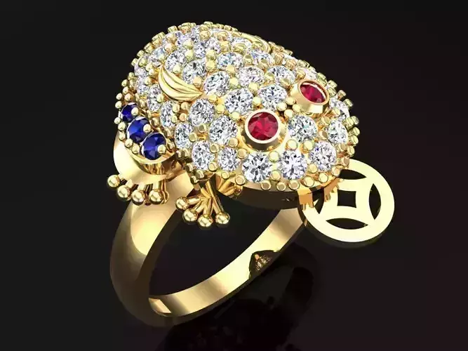 Toad ring - Jin Chan ring - Diamond ring