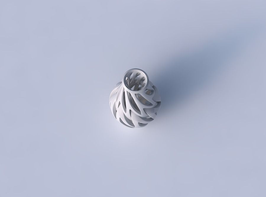 Vase curved 2 with intertwining lines twisted 3D print model_2