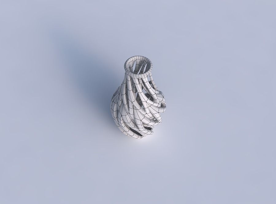 Vase curved 2 with intertwining lines twisted 3D print model_6