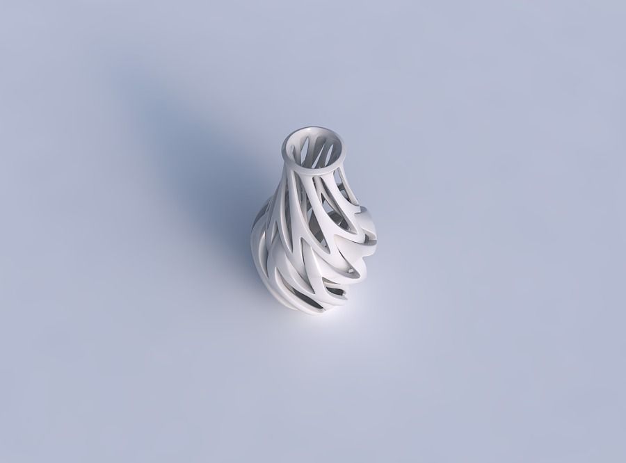 Vase curved 2 with intertwining lines twisted 3D print model_1
