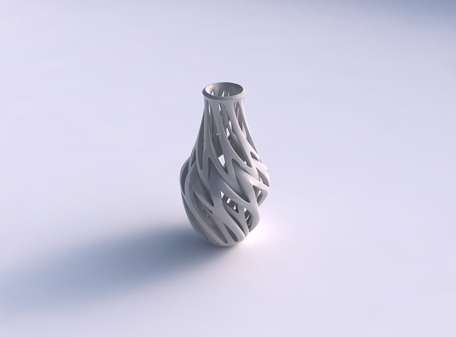 Vase curved 2 with intertwining lines twisted 3D print model_0