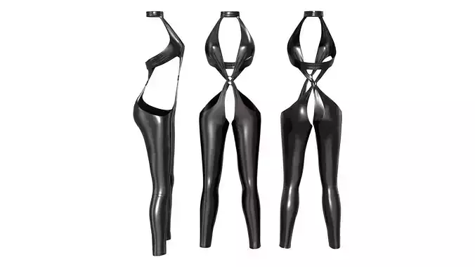 Latex Sexy Cutout Outfit Low-poly 3D model