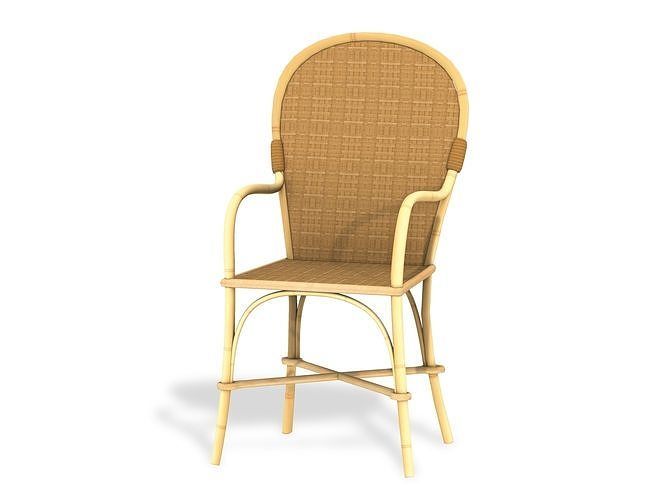Rattan Lounge Chair Low-poly 3D model