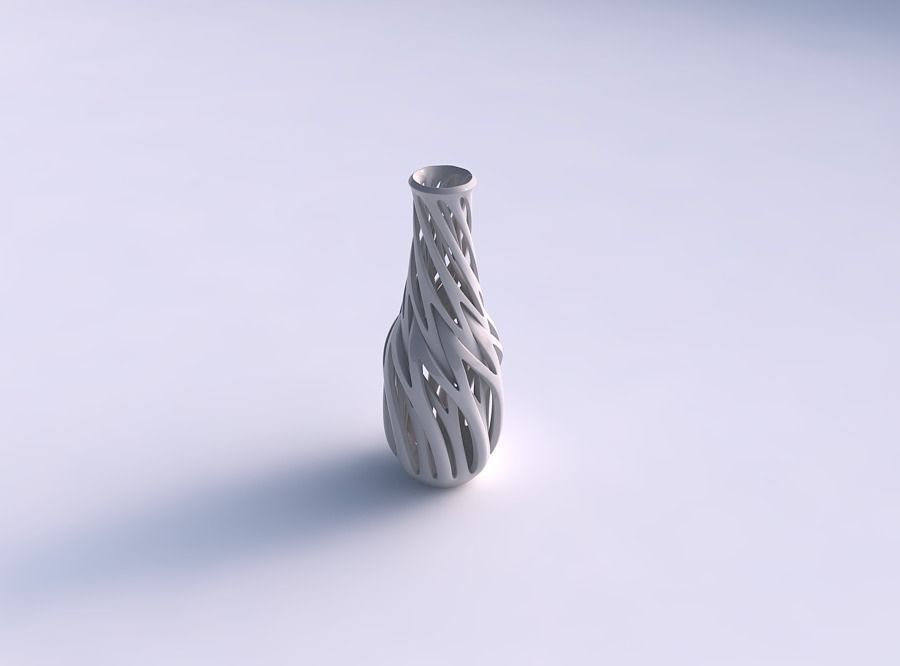Vase curved 2 with intertwining lines twisted and tapered 3D print model_0