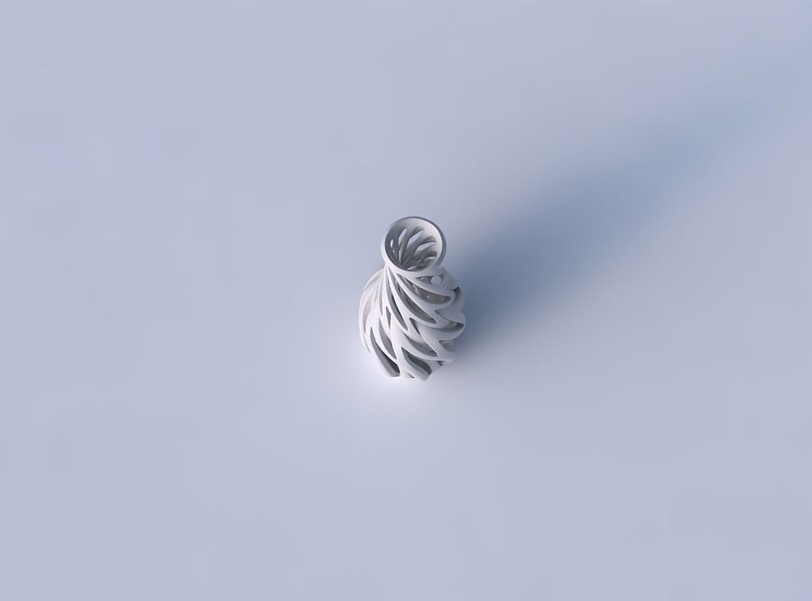 Vase curved 2 with intertwining lines twisted and tapered 3D print model_2