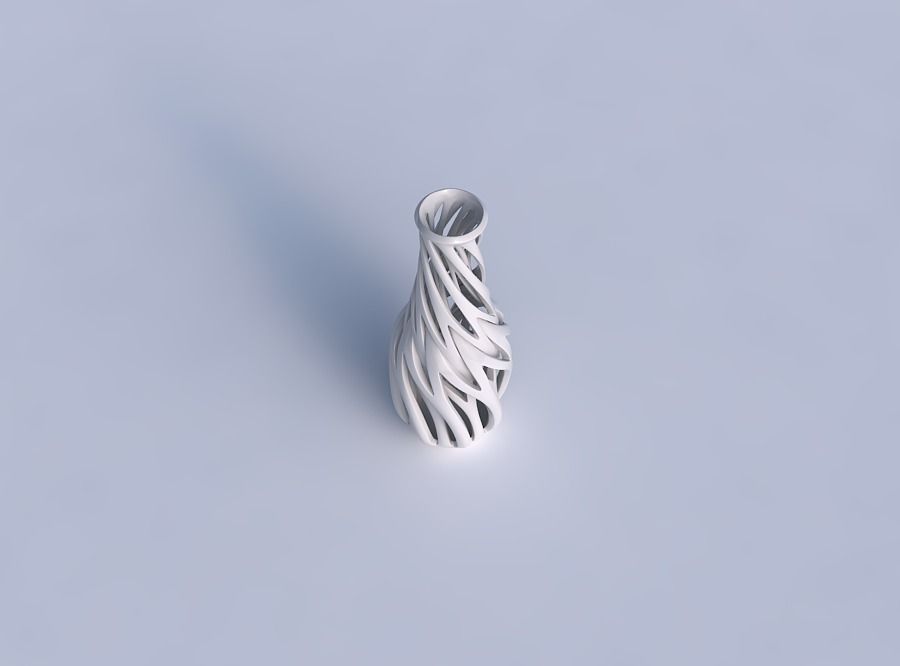 Vase curved 2 with intertwining lines twisted and tapered 3D print model_1