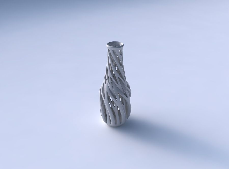 Vase curved 2 with intertwining lines twisted and tapered 3D print model_3