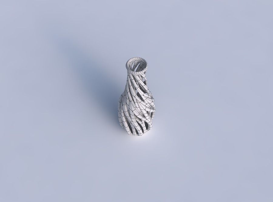 Vase curved 2 with intertwining lines twisted and tapered 3D print model_6