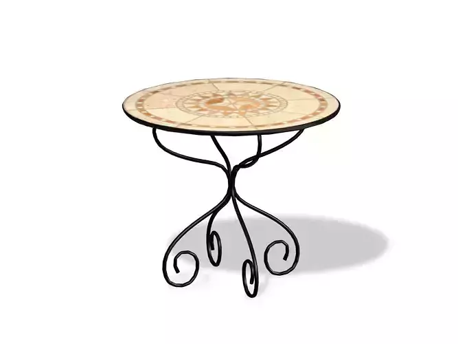 Iron Legs Round Top Garden Table