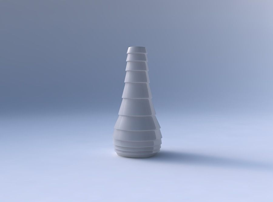 Vase curved 2 with horizontal inverted layers 3D print model_4
