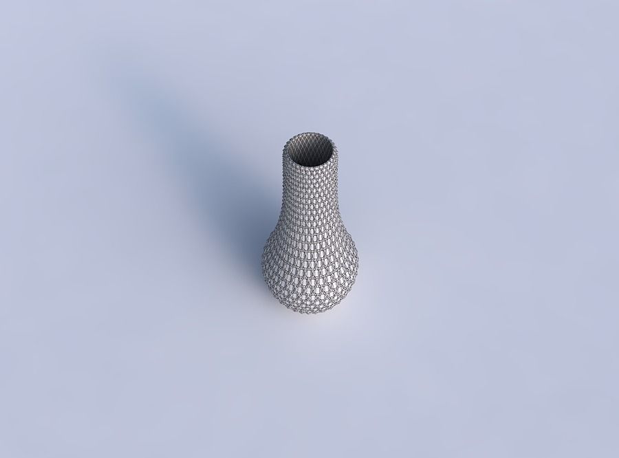 Vase curved 2 with grid piramides 3D print model_6