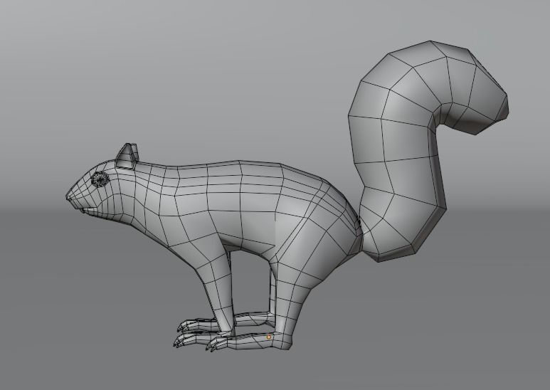 Low Poly Squirrel 3D model with texture and Rigg Low-poly 3D model_6