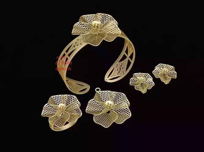 Artistic Flower Jewelry Set 2131