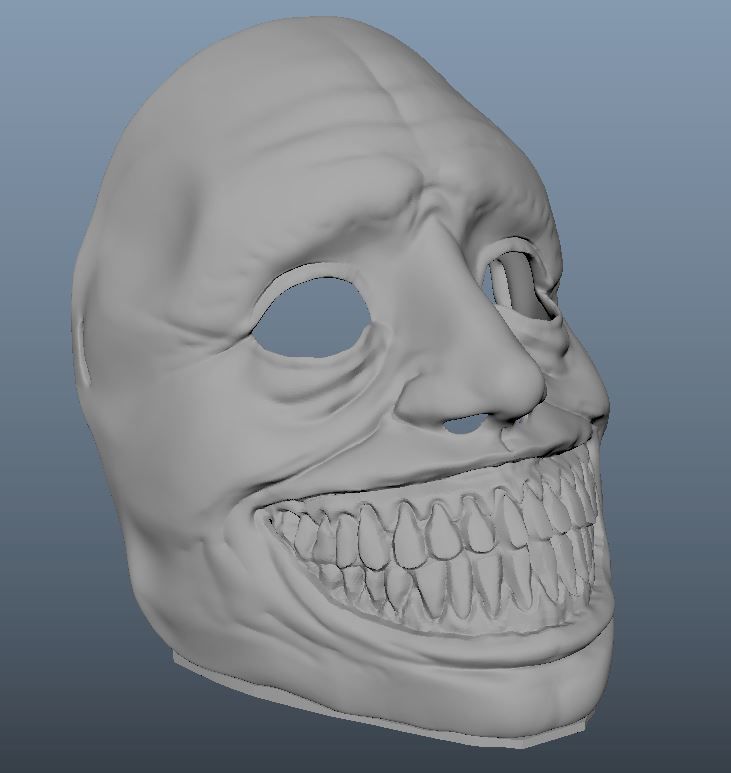 Horror evil mask 3Dprinting file 3D print model_7