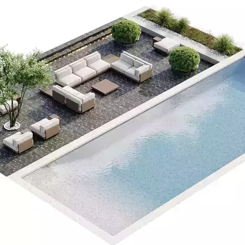 Swimming Pool 13-16m 3D model