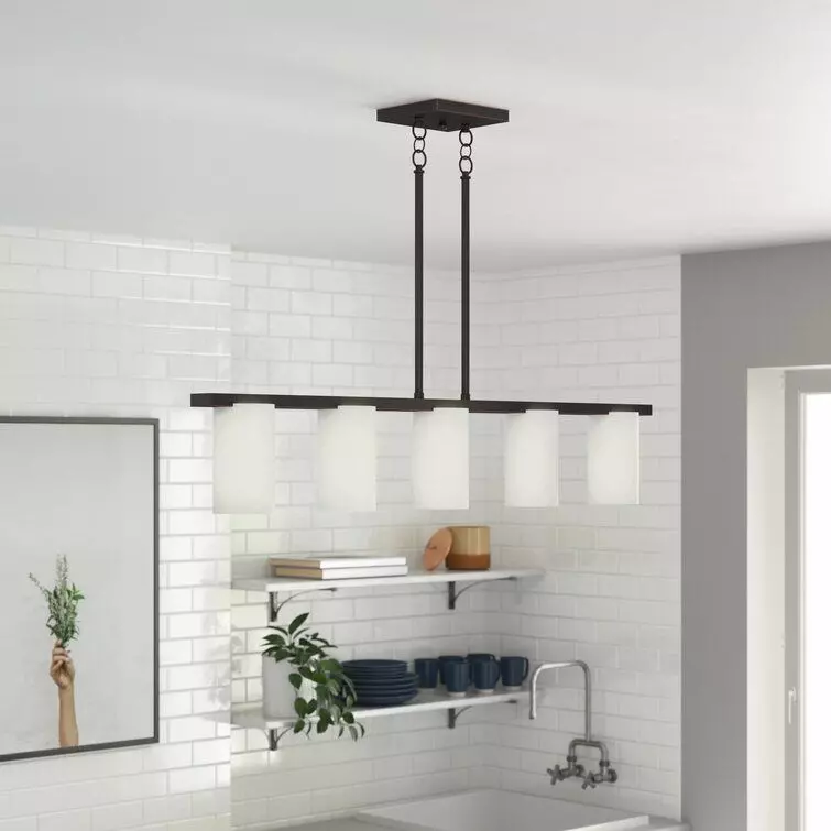 Delvin Light Kitchen Island Linear Pendant - 2 Colour 3D model