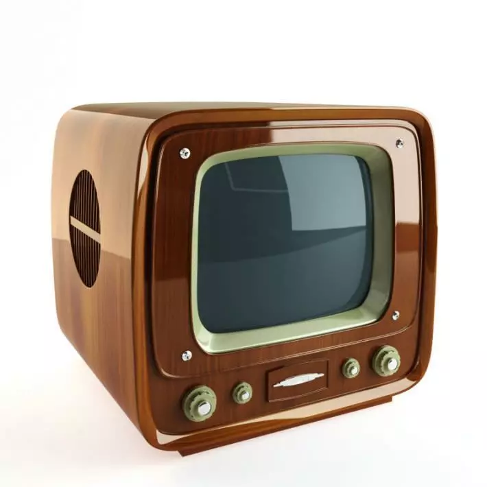 Retro Wooden Tv 3D model_0