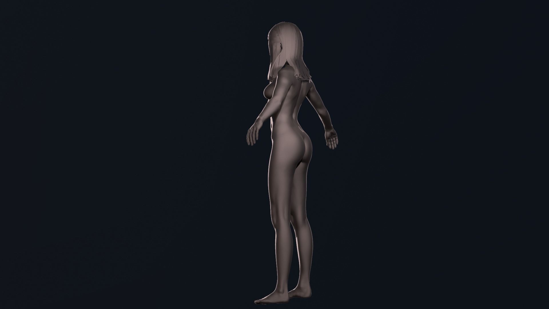 Girl Assassin - Base Mesh 3D model_12