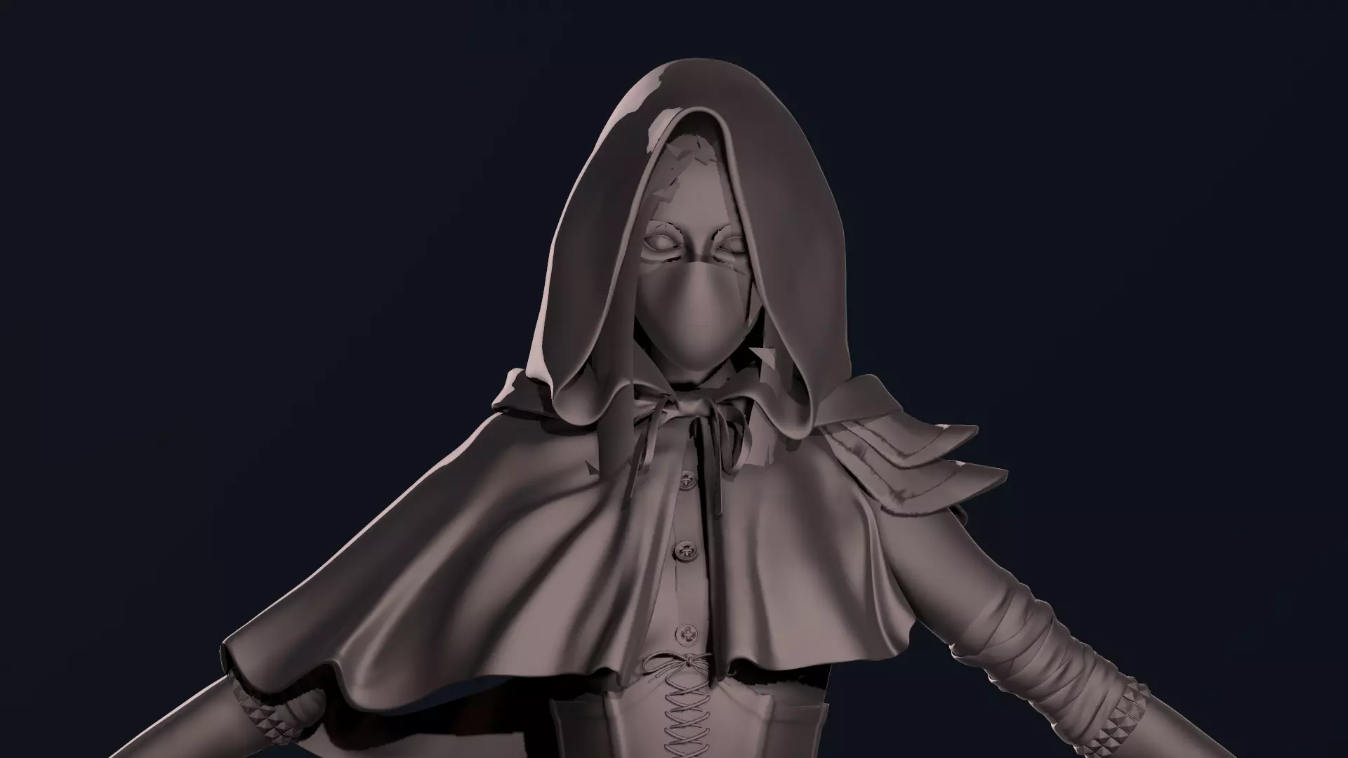 Girl Assassin - Base Mesh 3D model_0