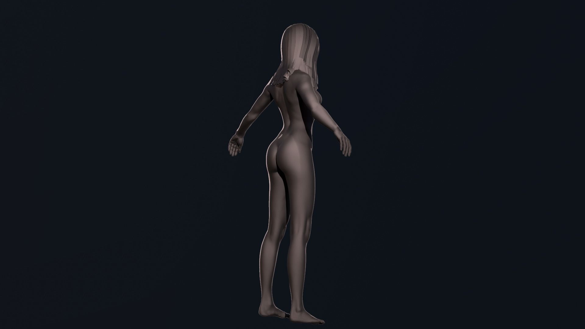 Girl Assassin - Base Mesh 3D model_14