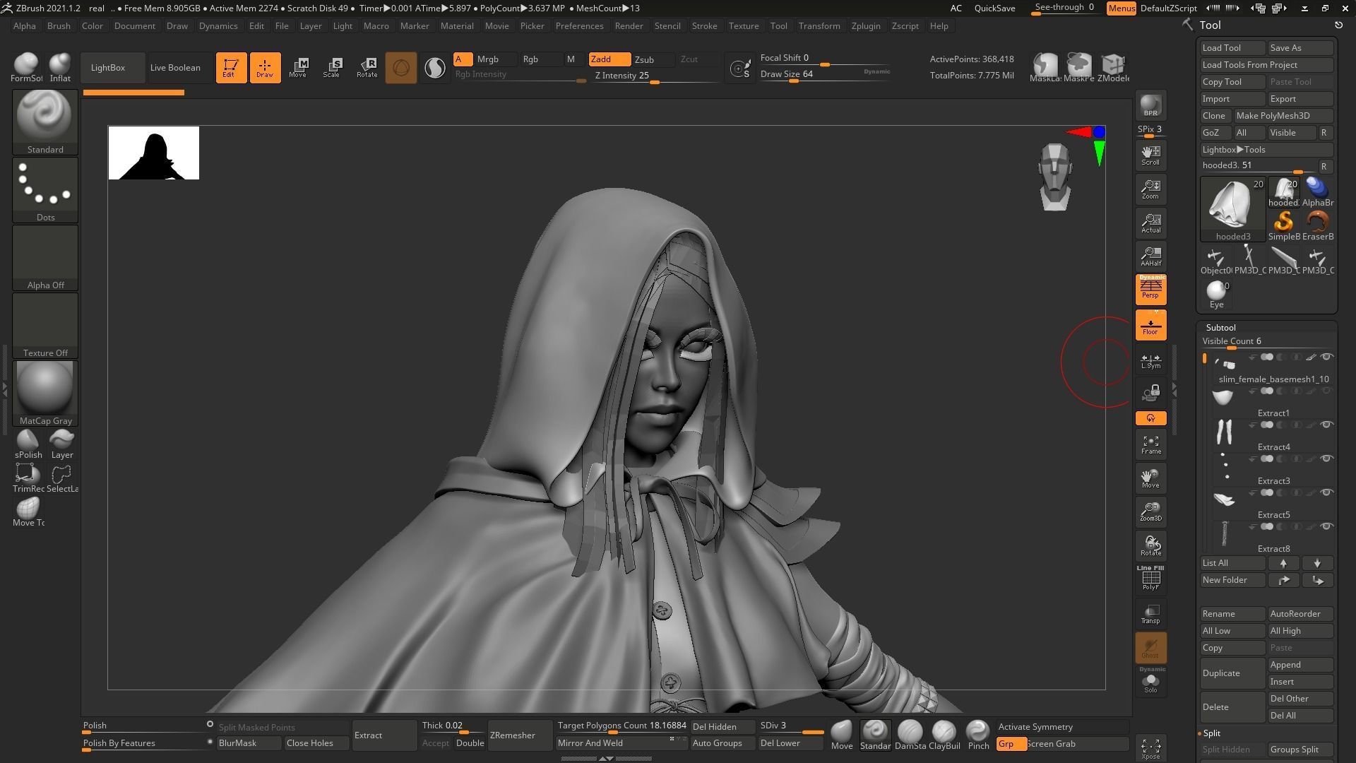 Girl Assassin - Base Mesh 3D model_18