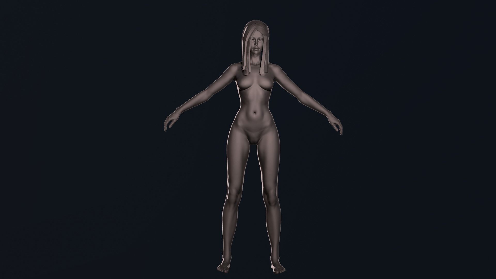 Girl Assassin - Base Mesh 3D model_10
