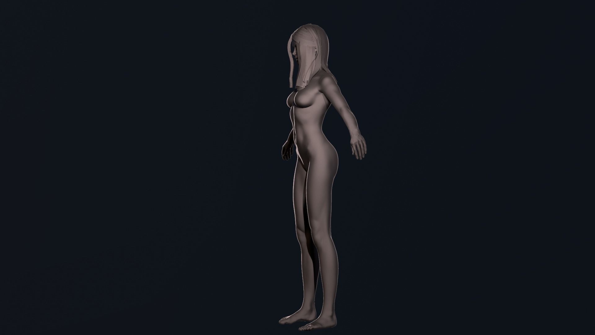 Girl Assassin - Base Mesh 3D model_11