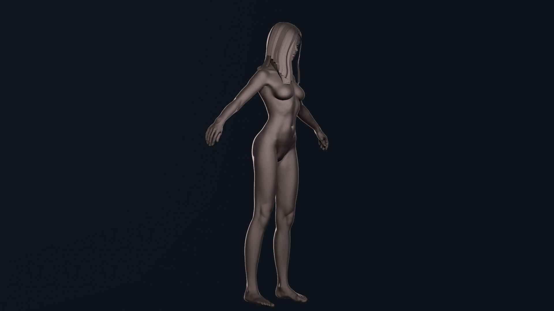 Girl Assassin - Base Mesh 3D model_15