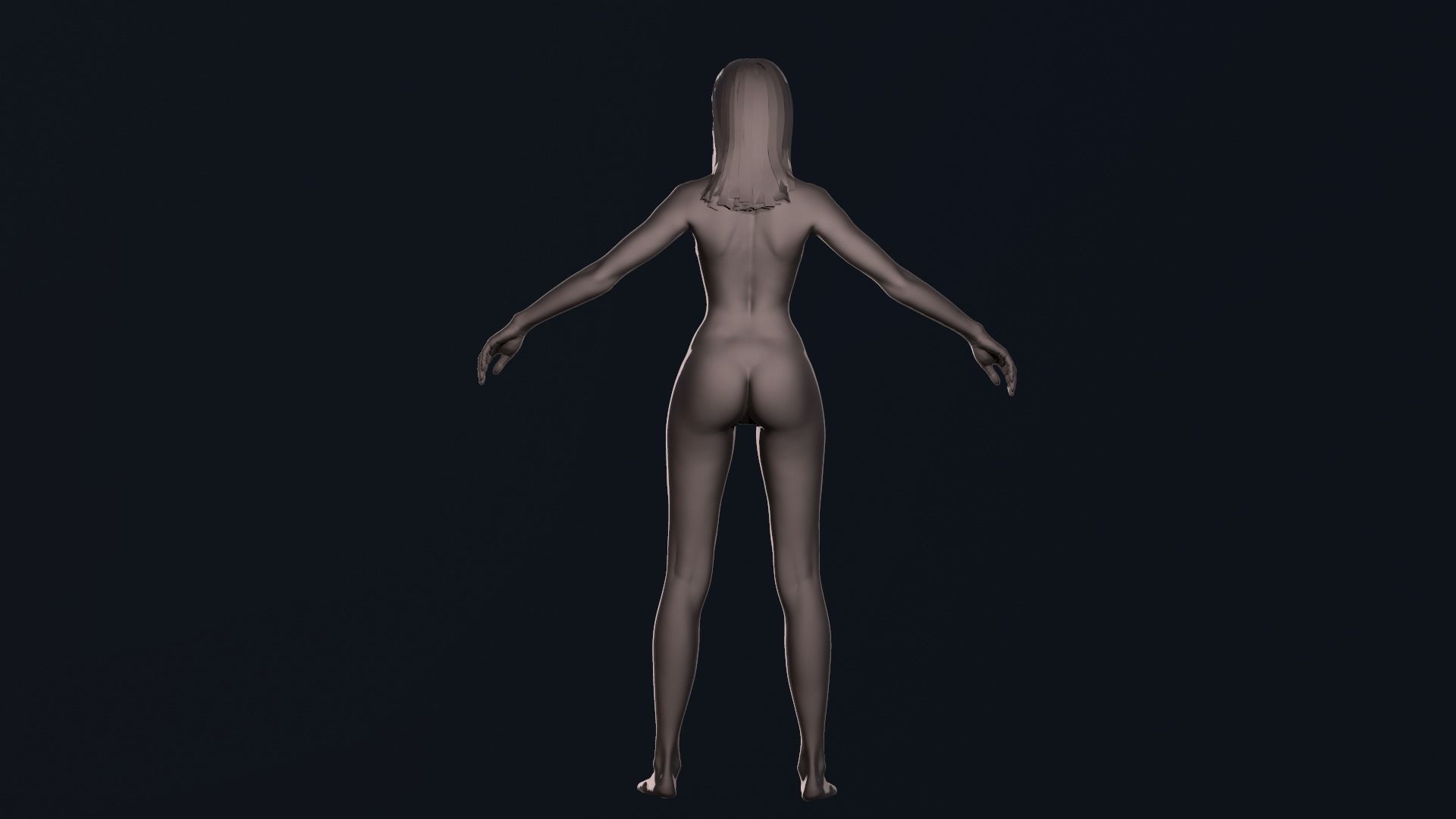Girl Assassin - Base Mesh 3D model_13