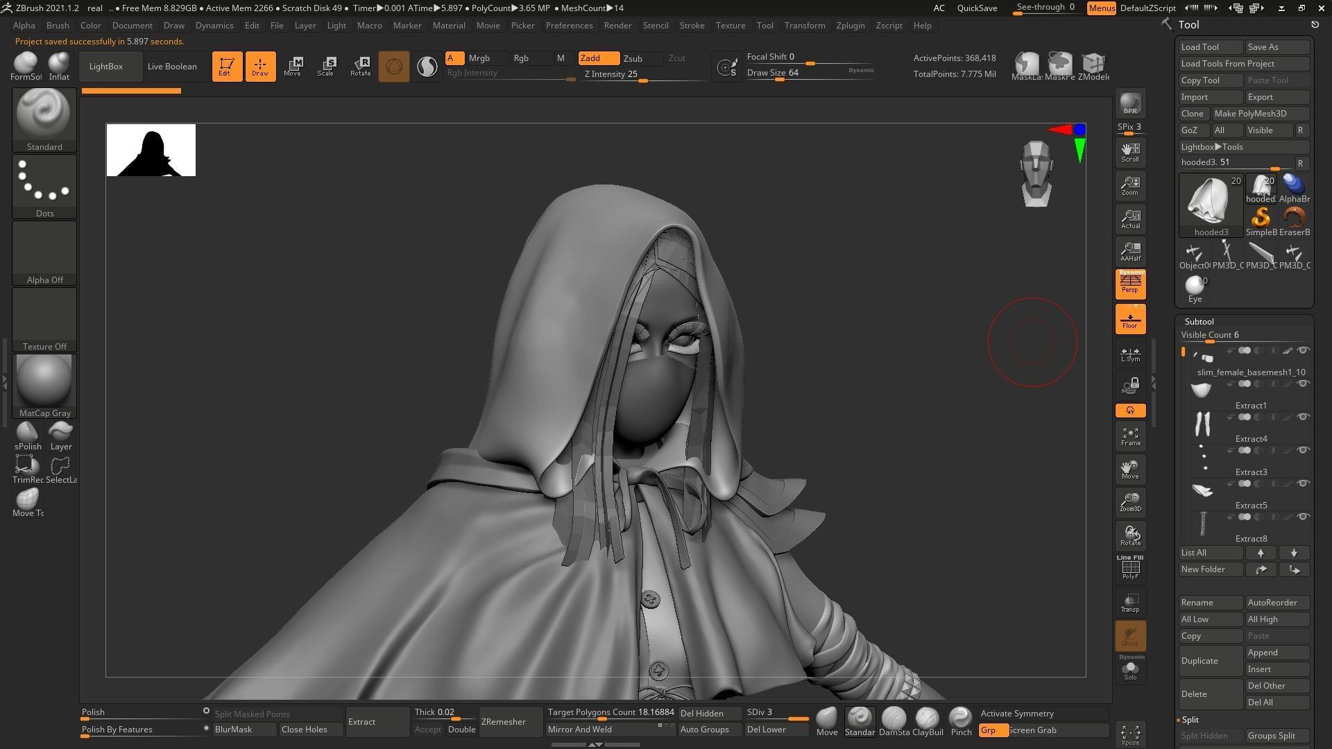 Girl Assassin - Base Mesh 3D model_17