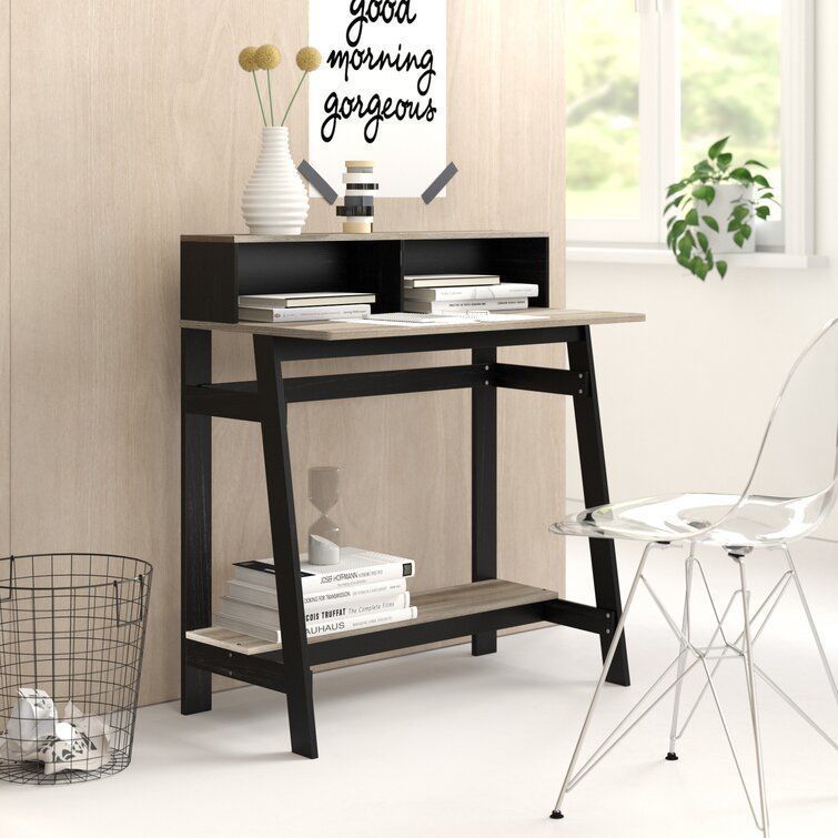 Annie Secretary Desk with Hutch - 2 Colour 3D model_1