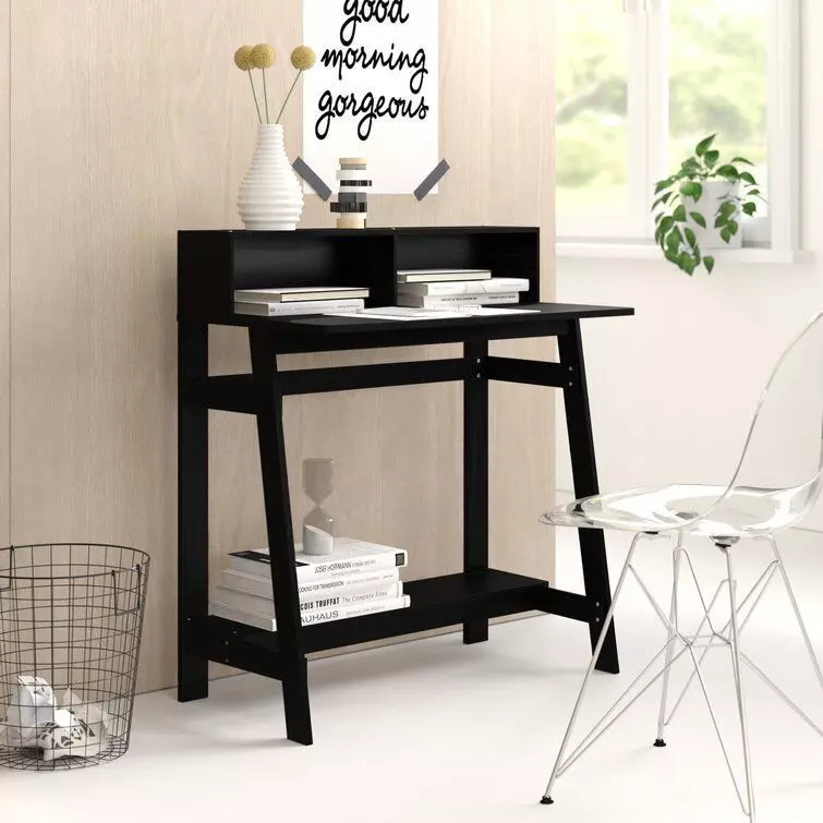 Annie Secretary Desk with Hutch - 2 Colour 3D model_0