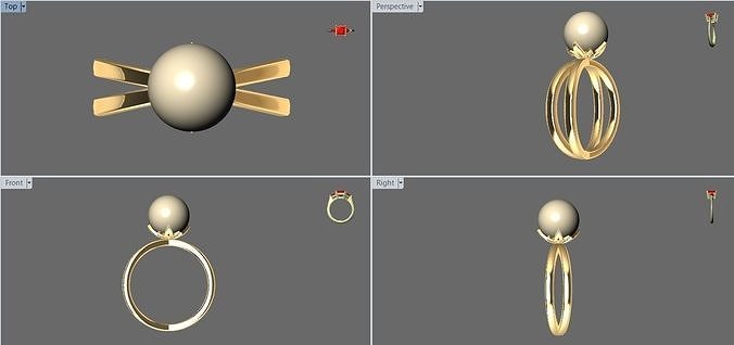 Simple Pearl Ring 3D print model