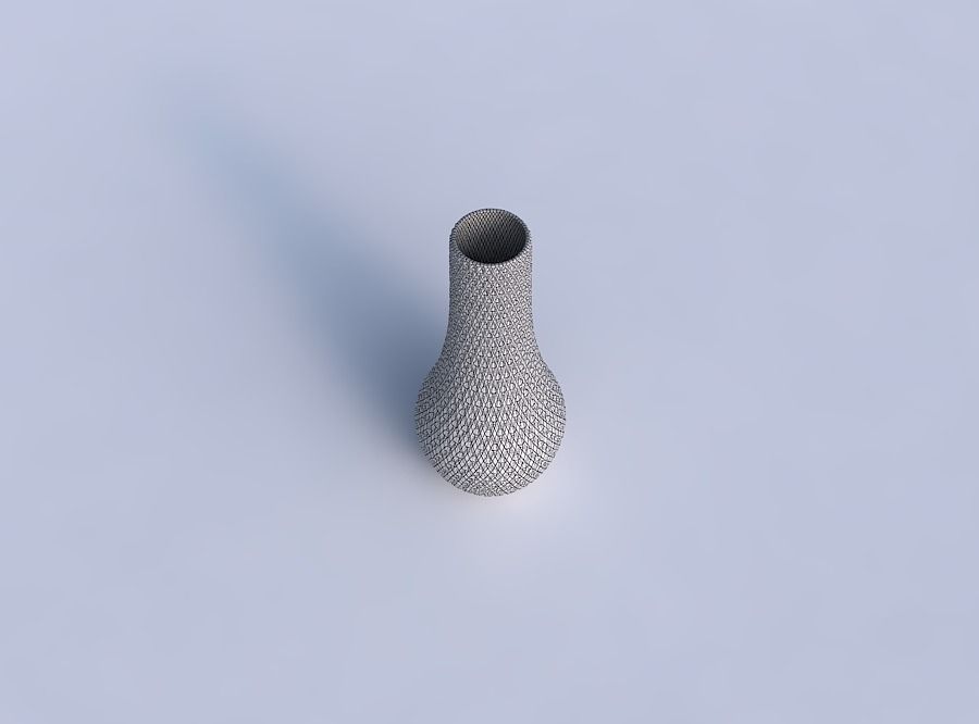 Vase curved 2 with diagonal grid bulges 3D print model_6