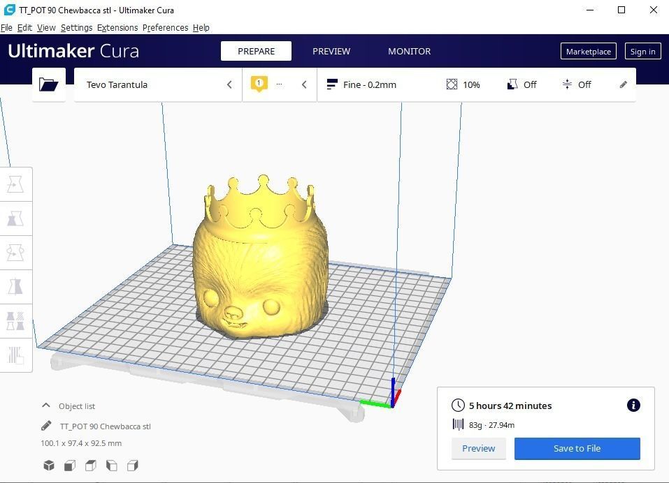 plant pot holder 90 Chewbacca 3D print model_1