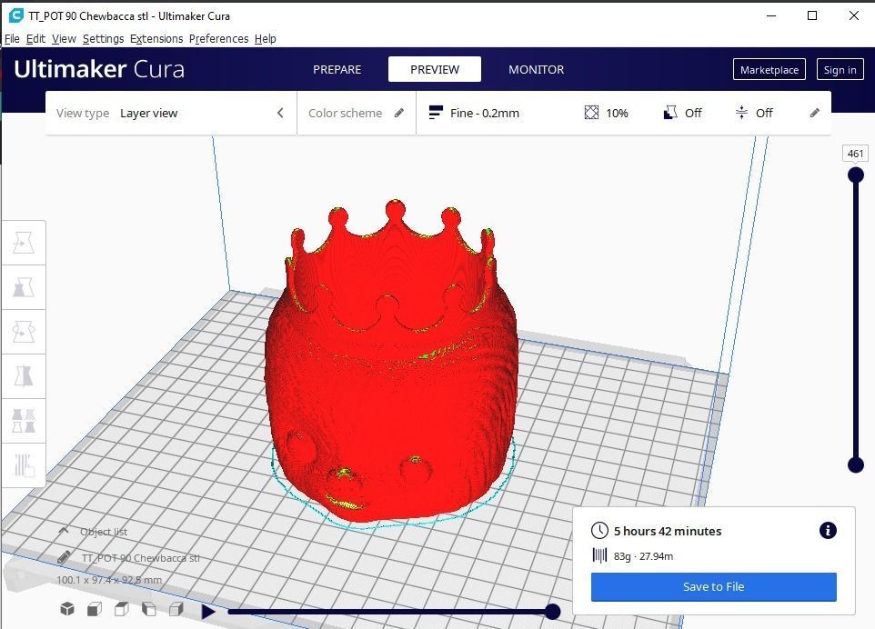 plant pot holder 90 Chewbacca 3D print model_9