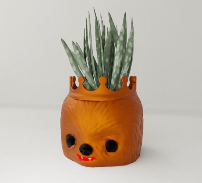 plant pot holder 90 Chewbacca 3D print model_8