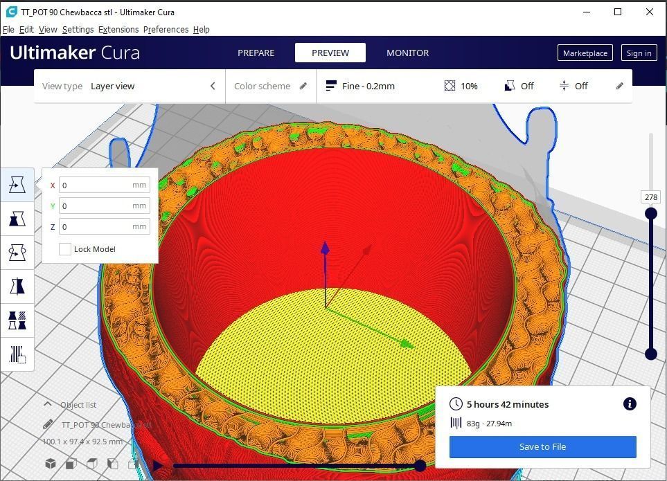 plant pot holder 90 Chewbacca 3D print model_10