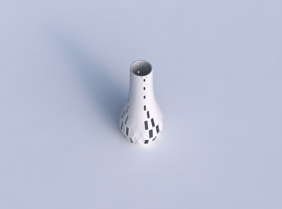 Vase curved 2 with checker grid lattice 3 3D print model_1