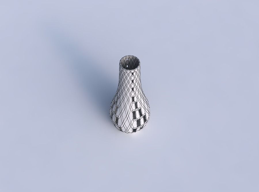 Vase curved 2 with checker grid lattice 3 3D print model_6