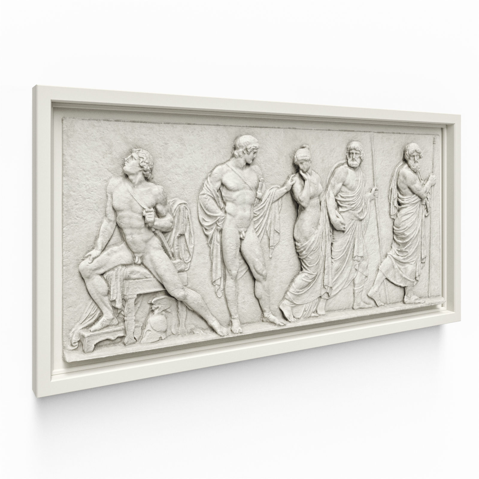 Classic greek wall relief 3D model_2