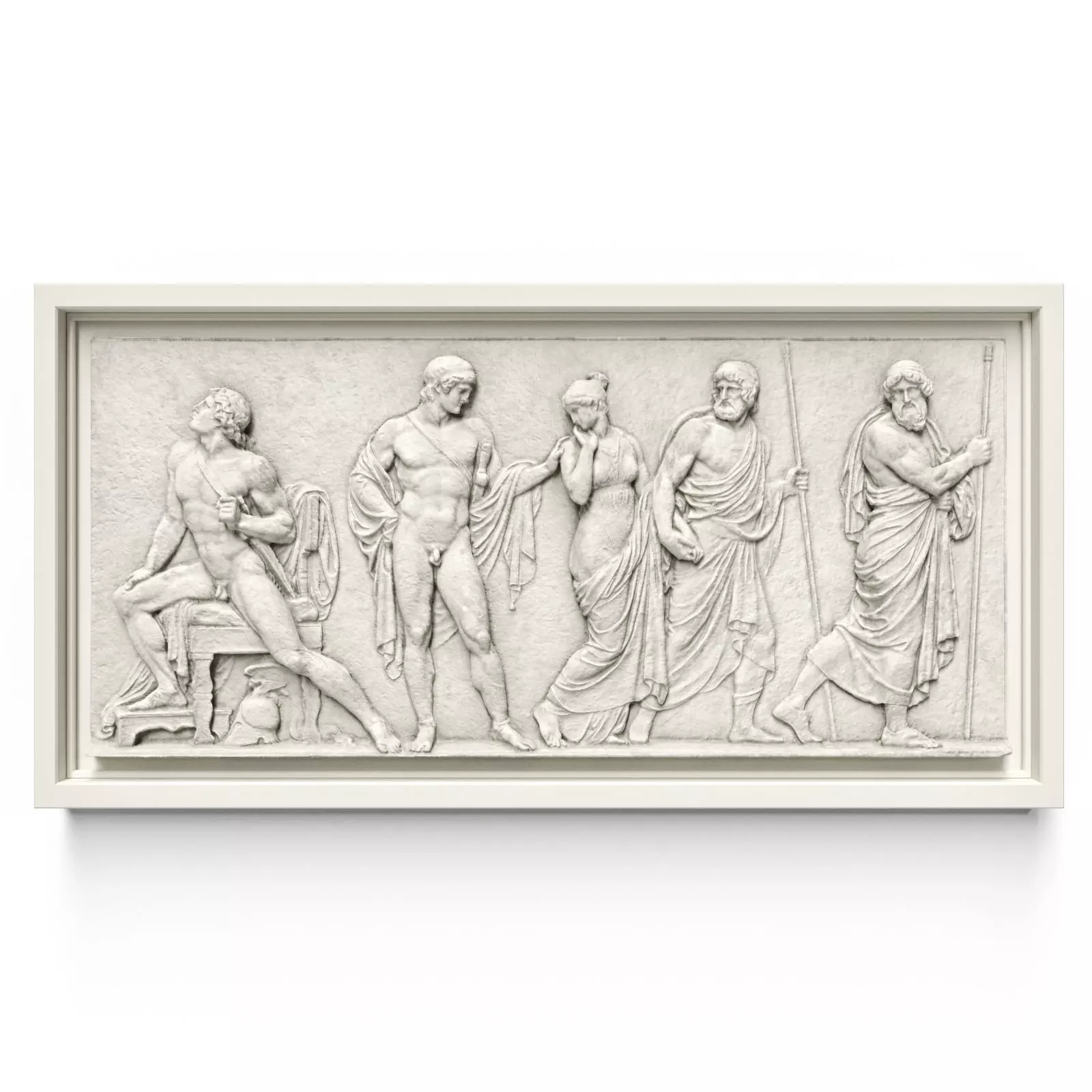 Classic greek wall relief 3D model_0