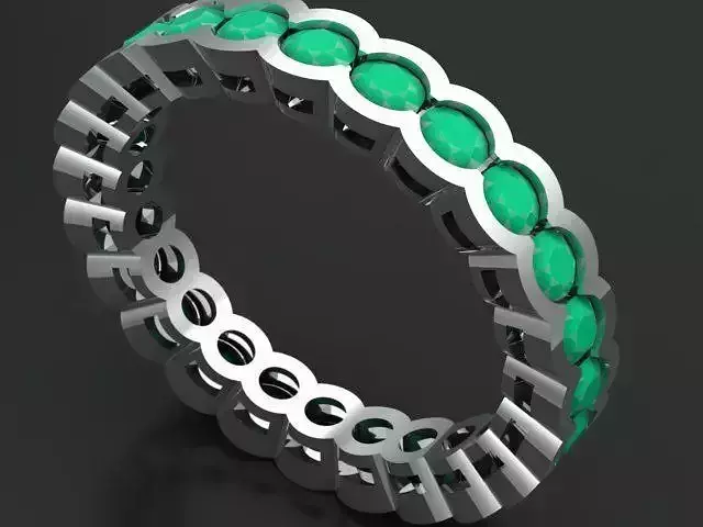 Braclet 3D emerald eternity ring