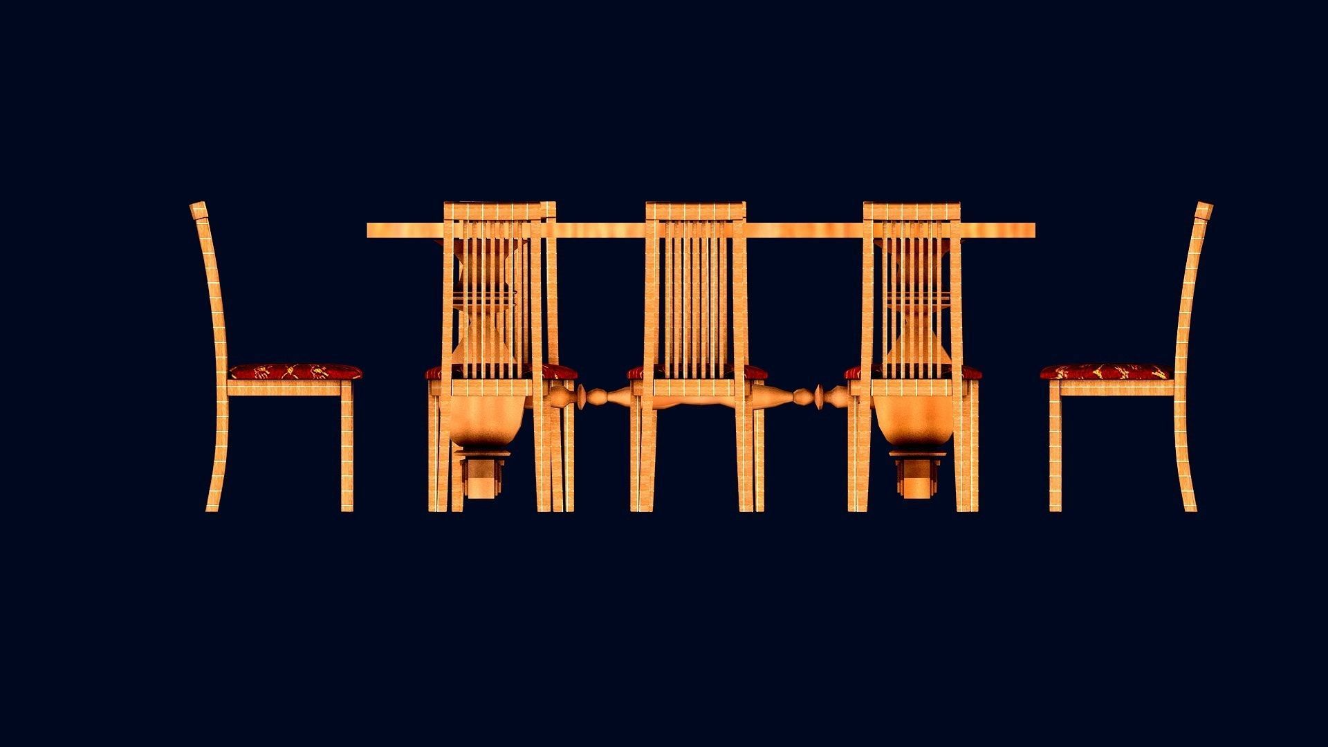 DINING ROOM SET 3D model_2
