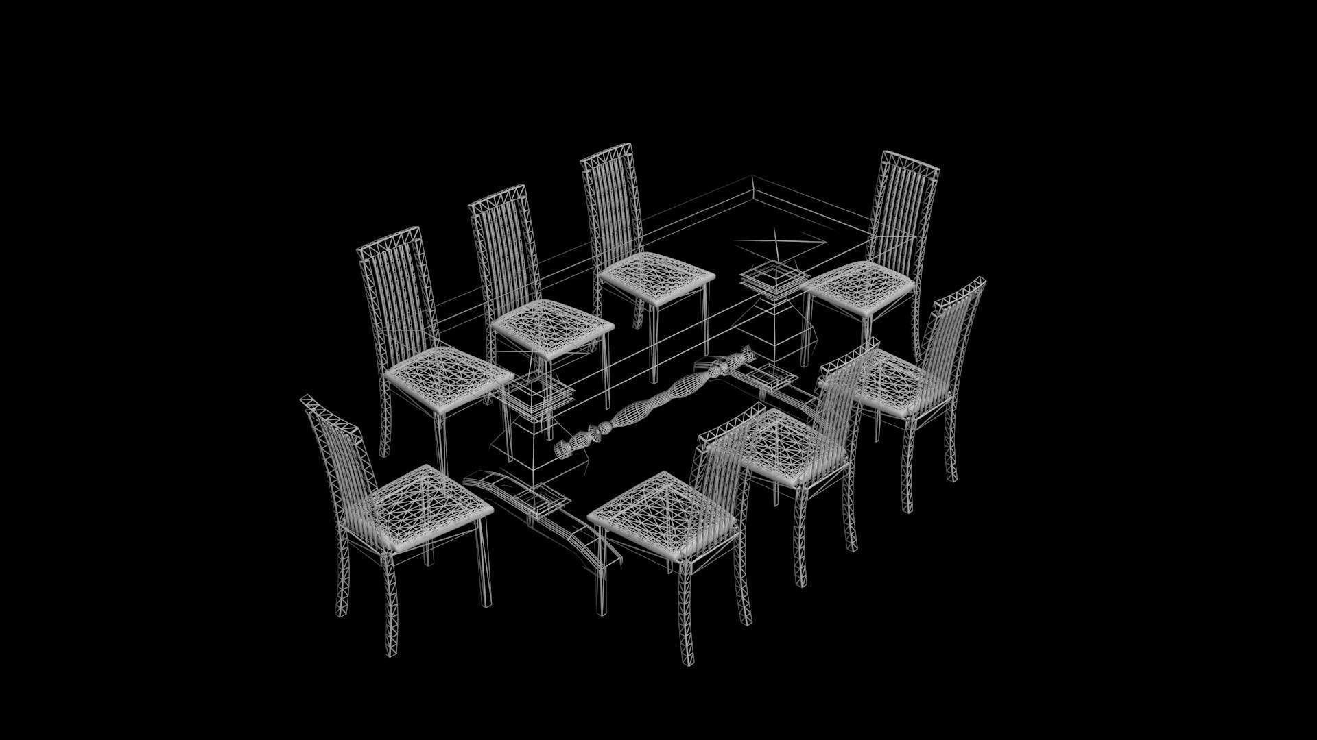 DINING ROOM SET 3D model_5