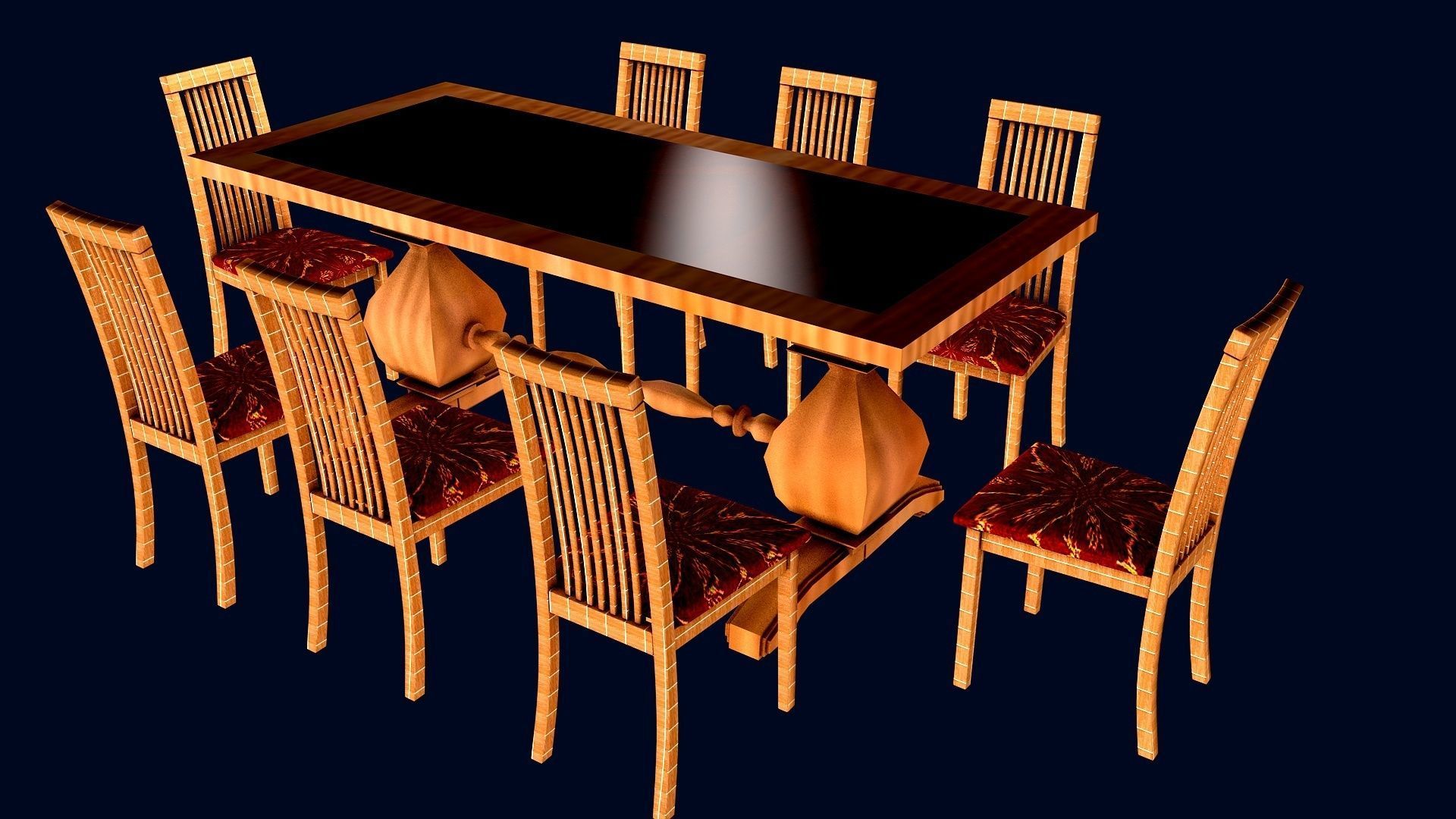 DINING ROOM SET 3D model_4