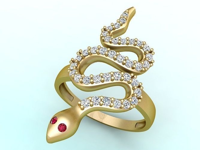 Snake Ring - Diamond Rings - Womens Rings 3D print model