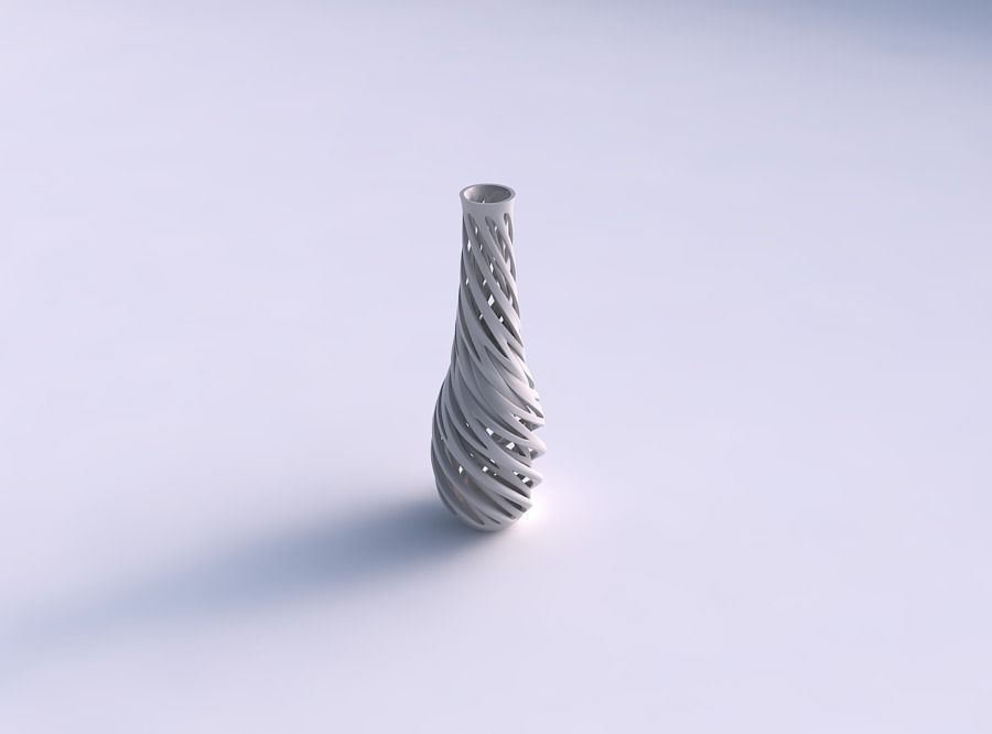 Vase curved 2 smaller with intertwining lines very twisted an... 3D print model_0